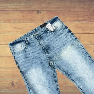 Southpole Mens Skinny Fit Acid Wash Blue‎ Denim Jeans 38x32 NWT 0102B51-0